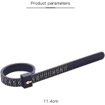 Jauge de mesure de taille de bague américaine, 1 paquet, taille de bague américaine 1-17, outil de mesure de la taille des doigts en plastique, réutilisable, noir