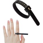 Jauge de mesure de taille de bague américaine, 1 paquet, taille de bague américaine 1-17, outil de mesure de la taille des doigts en plastique, réutilisable, noir