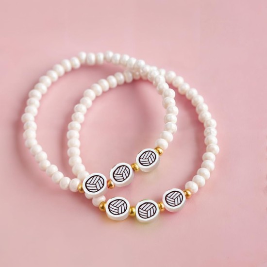 100 pièces de perles de volley-ball 9 mm/0,35'' en forme de balle de sport, breloques d'espacement souples faites à la main en argile polymère pour collier, bracelet, bijoux, boucles d'oreilles, pinces à cheveux, fournitures de fabrication artisanale, acc