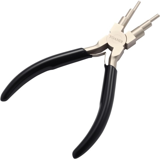 Pince à bijoux 2 en 1 et outil de bouclage de fil, pince de fabrication de bélière en acier à haute teneur en carbone avec mâchoires réglables de 2 à 9 mm, fournitures professionnelles pour la fabrication de bijoux