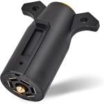 MECMO Prise de remorque à 7 broches pour camping-car, extrémité mâle de rechange, connecteur de faisceau de câblage pour éclairage de remorque rond à 7 broches, robuste à 7 broches, prise de remorquage pour camping-car, bateau, remorque