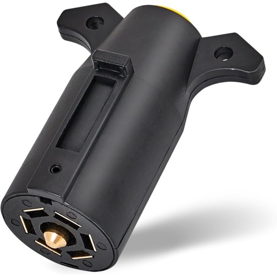 MECMO Prise de remorque à 7 broches pour camping-car, extrémité mâle de rechange, connecteur de faisceau de câblage pour éclairage de remorque rond à 7 broches, robuste à 7 broches, prise de remorquage pour camping-car, bateau, remorque