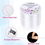Corde extensible pour bracelets, Cridoz 0,5 mm, cordon élastique transparent, cordon extensible avec 2 aiguilles à perles pour perles de rocaille, perles de poney, bracelets et fabrication de bijoux Corde extensible pour bracelets, Cridoz 0,5 mm, cordon élastique transparent, cordon extensible avec 2 aiguilles à perles pour perles de rocaille, perles de poney, bracelets et fabrication de bijoux