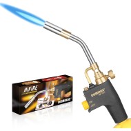 DOMINOX Tête de torche propane, tête de torche haute intensité, torche à gaz de démarrage, kit de torche à gaz pour propane, carte et gaz Mapp, torche à gaz Mapp pour le soudage, la cuisson (réservoir de gaz non inclus)