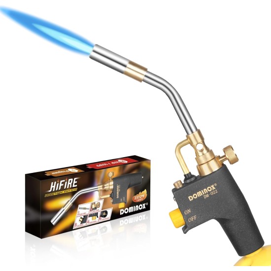 DOMINOX Tête de torche propane, tête de torche haute intensité, torche à gaz de démarrage, kit de torche à gaz pour propane, carte et gaz Mapp, torche à gaz Mapp pour le soudage, la cuisson (réservoir de gaz non inclus) DOMINOX Tête de torche propane, tête de torche haute intensité, torche à gaz de démarrage, kit de torche à gaz pour propane, carte et gaz Mapp, torche à gaz Mapp pour le soudage, la cuisson (réservoir de gaz non inclus)