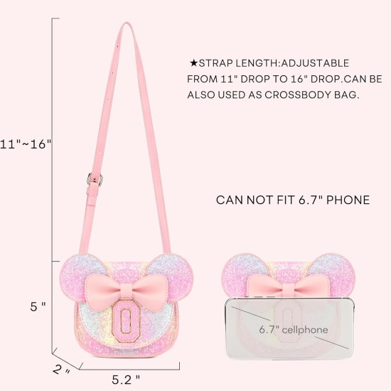 mibasies Porte-monnaie pour fille - Cadeaux d'anniversaire pour filles de 3 à 8 ans - Jouets pour 2 à 4 ans - Arc-en-ciel pailleté - Lettre O mibasies Porte-monnaie pour fille - Cadeaux d'anniversaire pour filles de 3 à 8 ans - Jouets pour 2 à 4 ans - Arc-en-ciel pailleté - Lettre O