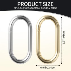 4 pièces porte-clés en or et anneau torique à ressort-sac à main et mousqueton pour clés, sac, sac à main, artisanat-1.97 4 pièces porte-clés en or et anneau torique à ressort-sac à main et mousqueton pour clés, sac, sac à main, artisanat-1.97