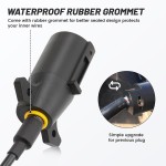 MECMO Prise de remorque à 7 broches pour camping-car, extrémité mâle de rechange, connecteur de faisceau de câblage pour éclairage de remorque rond à 7 broches, robuste à 7 broches, prise de remorquage pour camping-car, bateau, remorque