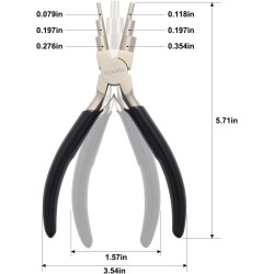 Pince à bijoux 2 en 1 et outil de bouclage de fil, pince de fabrication de bélière en acier à haute teneur en carbone avec mâchoires réglables de 2 à 9 mm, fournitures professionnelles pour la fabrication de bijoux
