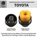 Motivx Tools Clé de filtre à huile pour Toyota Camry, Tundra, Tacoma, 4Runner, RAV4 et plus – 64 mm, 14 cannelures, outil de retrait de filtre à huile en aluminium usiné CNC avec précision