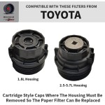 Motivx Tools Clé de filtre à huile pour Toyota Camry, Tundra, Tacoma, 4Runner, RAV4 et plus – 64 mm, 14 cannelures, outil de retrait de filtre à huile en aluminium usiné CNC avec précision