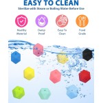 FIVEIZERO Lot de 90 perles hexagonales en silicone, 30 couleurs, 14 mm, pour kit de fabrication de porte-clés, fabrication de cordons, porte-clés, bracelet de Saint-Valentin, projets d'artisanat et bricolage pour adulte