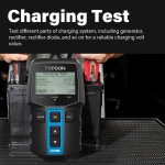 TOPDON BT100 Testeur de batterie de voiture 12 V Testeur de charge, 100-2000 CCA Testeur d'alternateur automobile Analyseur de batterie automatique numérique Testeur de système de démarrage de charge pour voiture camion moto ATV SUV bateau yacht