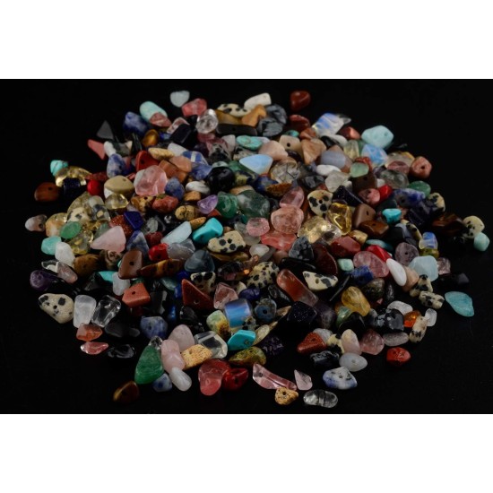 Perles de pierre naturelles multicolores de 5 à 8 mm, environ 400 pièces de pierres précieuses irrégulières, cristaux de guérison, pierres en vrac, trou de perle percé, bricolage pour la fabrication de bracelets, de bijoux, d'artisanat (5-8 mm, multicolor