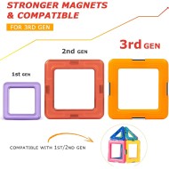 Coodoo Blocs magnétiques améliorés pour enfants en bas âge, jouets STEM robustes pour garçons et filles de 3 ans et plus, apprenant en jouant à des jeux pour les tout-petits, compatibles avec les blocs de construction des grandes marques – Kit de démarrag