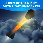 NATIONAL GEOGRAPHIC Air Rocket Toy – Lance-roquettes LED ultime pour enfants, sautez et lancez des fusées lumineuses, alimentées par air, à pointe en mousse jusqu'à 100 pieds