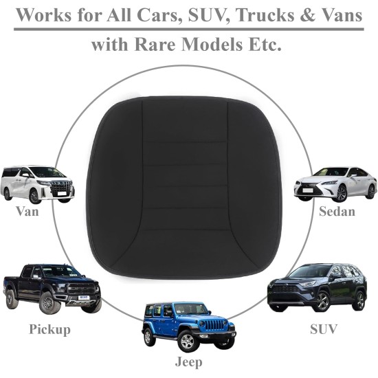 kingphenix Coussin de siège de voiture avec mousse à mémoire de forme confortable de 3,1 cm, coussin de siège pour voiture et chaise de bureau (noir) kingphenix Coussin de siège de voiture avec mousse à mémoire de forme confortable de 3,1 cm, coussin de siège pour voiture et chaise de bureau (noir)