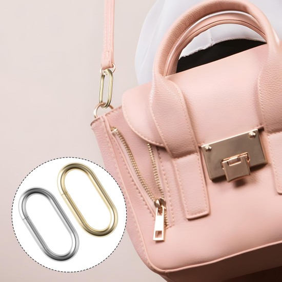 4 pièces porte-clés en or et anneau torique à ressort-sac à main et mousqueton pour clés, sac, sac à main, artisanat-1.97 