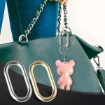 4 pièces porte-clés en or et anneau torique à ressort-sac à main et mousqueton pour clés, sac, sac à main, artisanat-1.97 