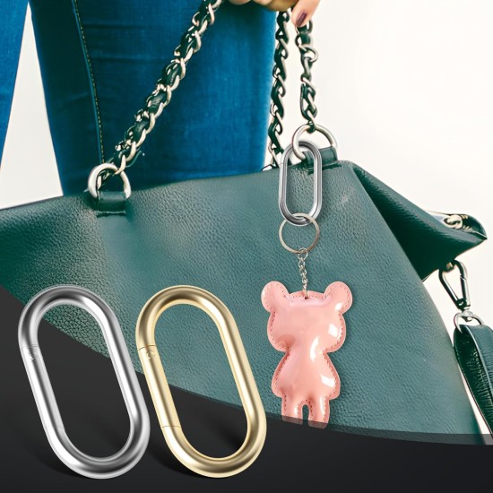 4 pièces porte-clés en or et anneau torique à ressort-sac à main et mousqueton pour clés, sac, sac à main, artisanat-1.97 