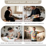 Kit de poudre de teinture pour cravates, 15 couleurs de teinture pour vêtements, teinture de couleur pour tissu, teintures permanentes et résistantes au lavage, teintures créatives pour vêtements (15 couleurs, 2 OZ)