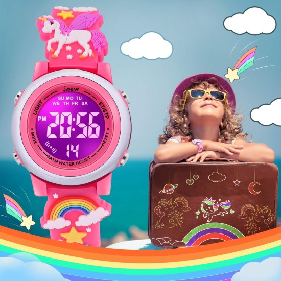 Montres étanches de dessin animé 3D pour filles avec alarme - Meilleurs cadeaux de jouets pour les filles de 3 à 12 ans Montres étanches de dessin animé 3D pour filles avec alarme - Meilleurs cadeaux de jouets pour les filles de 3 à 12 ans