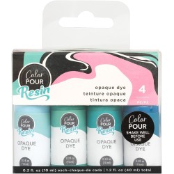 American Crafts Color Pour Résine Colorants .3oz 4/Pkg-Opaque - Cool