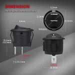 DaierTek KCD1-5Pack Interrupteurs à bascule ronds ON/OFF SPST 20 mm Mini 12 V DC Mini interrupteur à bascule circulaire 12 V pour voiture automobile RV 2 broches 120 V filaire KCD1-5Pack DaierTek KCD1-5Pack Interrupteurs à bascule ronds ON/OFF SPST 20 mm Mini 12 V DC Mini interrupteur à bascule circulaire 12 V pour voiture automobile RV 2 broches 120 V filaire KCD1-5Pack