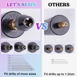 LET'S RESIN Perceuse électrique, 74 pièces, perceuse à main avec pince à 3 mâchoires, applicable à une plus grande plage de perçage (0-3 mm), kit de fabrication de porte-clés, kit de fabrication de bijoux, pince à bec, outils de bijoux, pour résine