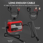 Chargeur de batterie intelligent Foval 12V 1000mA, chargeur de batterie automatique Chargeur de batterie intelligent Foval 12V 1000mA, chargeur de batterie automatique