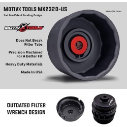 Motivx Tools Clé de filtre à huile pour Toyota Camry, Tundra, Tacoma, 4Runner, RAV4 et plus – 64 mm, 14 cannelures, outil de retrait de filtre à huile en aluminium usiné CNC avec précision Motivx Tools Clé de filtre à huile pour Toyota Camry, Tundra, Tacoma, 4Runner, RAV4 et plus – 64 mm, 14 cannelures, outil de retrait de filtre à huile en aluminium usiné CNC avec précision