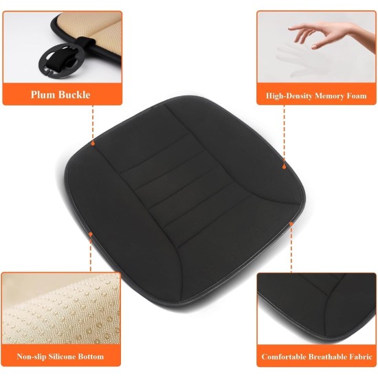 kingphenix Coussin de siège de voiture avec mousse à mémoire de forme confortable de 3,1 cm, coussin de siège pour voiture et chaise de bureau (noir) kingphenix Coussin de siège de voiture avec mousse à mémoire de forme confortable de 3,1 cm, coussin de siège pour voiture et chaise de bureau (noir)