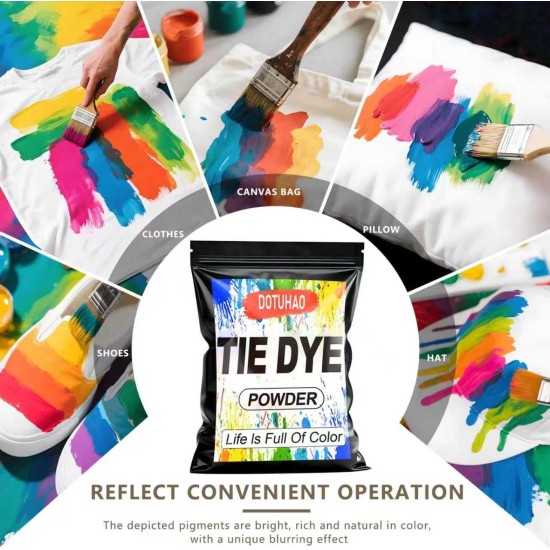 Kit de poudre de teinture pour cravates, 15 couleurs de teinture pour vêtements, teinture de couleur pour tissu, teintures permanentes et résistantes au lavage, teintures créatives pour vêtements (15 couleurs, 2 OZ)