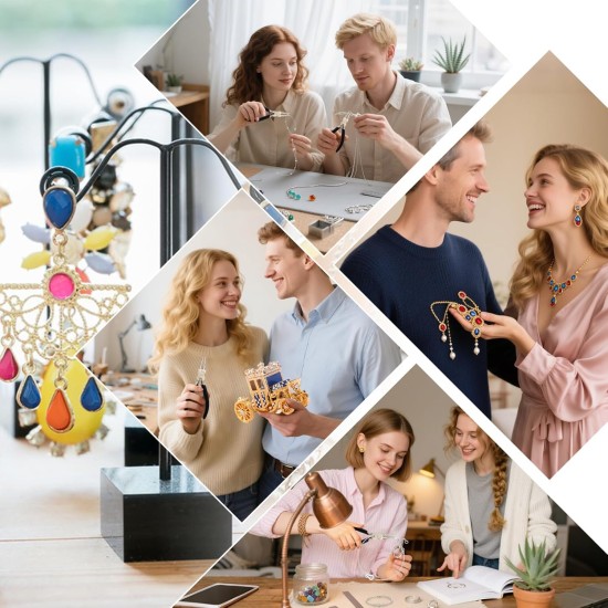 Pince à bijoux 2 en 1 et outil de bouclage de fil, pince de fabrication de bélière en acier à haute teneur en carbone avec mâchoires réglables de 2 à 9 mm, fournitures professionnelles pour la fabrication de bijoux