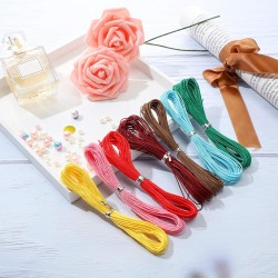 WillingTee 40 couleurs 1 mm cordon en polyester ciré 437 verges cordon de bracelet ciré fil ciré pour bracelets à faire soi-même, colliers, fabrication de bijoux, amitié