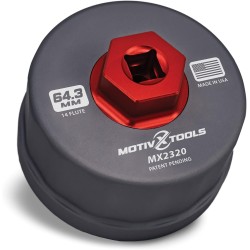 Motivx Tools Clé de filtre à huile pour Toyota Camry, Tundra, Tacoma, 4Runner, RAV4 et plus – 64 mm, 14 cannelures, outil de retrait de filtre à huile en aluminium usiné CNC avec précision