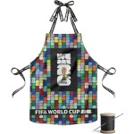 Kit de tablier en toile DIY pour la Coupe du Monde de la FIFA – Projet d'artisanat en tissu pour fans de football – Comprend un panneau en tissu noir et multicolore de 24