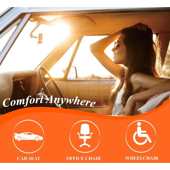 kingphenix Coussin de siège de voiture avec mousse à mémoire de forme confortable de 3,1 cm, coussin de siège pour voiture et chaise de bureau (noir) kingphenix Coussin de siège de voiture avec mousse à mémoire de forme confortable de 3,1 cm, coussin de siège pour voiture et chaise de bureau (noir)