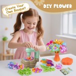 Scvcid Jouets de fleurs artistiques DIY comprenant un ensemble d'accessoires supplémentaires, un kit d'activités d'art et d'artisanat pour les enfants âgés de 3 à 12 ans, un bouquet en tissu pour les tout-petits, des cadeaux d'anniversaire pour les filles