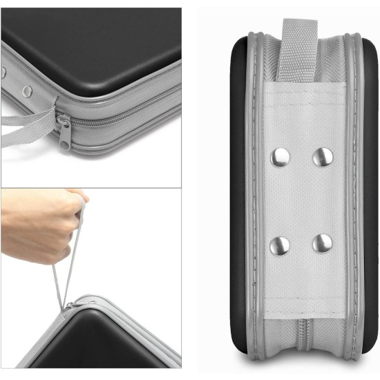 Étui pour CD, 40 capacités, porte-CD/DVD, portefeuille en plastique dur pour disque DVD, classeur de rangement pour voiture, maison, bureau, voyage (noir)