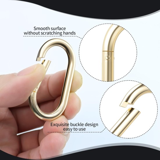 4 pièces porte-clés en or et anneau torique à ressort-sac à main et mousqueton pour clés, sac, sac à main, artisanat-1.97 