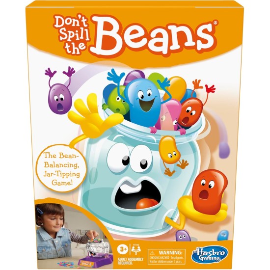 Hasbro Gaming Jeu Don't Spill The Beans pour enfants, jeu d'équilibre facile et amusant pour les enfants à partir de 3 ans, cadeaux de Pâques pour garçons et filles, jeux préscolaires pour 2 joueurs, jeux de société pour enfants