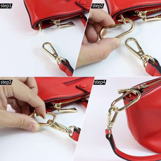 4 pièces porte-clés en or et anneau torique à ressort-sac à main et mousqueton pour clés, sac, sac à main, artisanat-1.97 