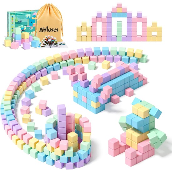 45 pièces blocs magnétiques – jouets pour petites filles, blocs de construction magnétiques, jouets sensoriels d'autisme en plein air STEM pour garçons et filles de 3 à 5 ans, cubes magnétiques indispensables en classe pour les enfants de 3 ans et plus