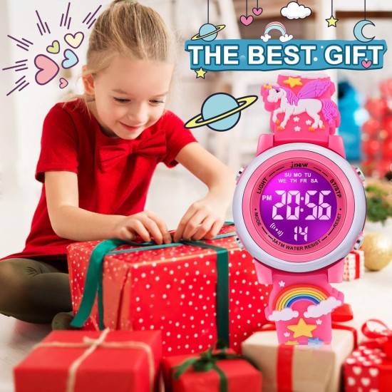 Montres étanches de dessin animé 3D pour filles avec alarme - Meilleurs cadeaux de jouets pour les filles de 3 à 12 ans Montres étanches de dessin animé 3D pour filles avec alarme - Meilleurs cadeaux de jouets pour les filles de 3 à 12 ans