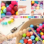 ZIFTY Lot de 240 perles en silicone pour kit de fabrication de porte-clés, perles de 15 mm en vrac, 30 couleurs, perles focales rondes en caoutchouc de silicone pour stylos, kit de fabrication de colliers et de bracelets, bijoux, art, artisanat, bricolage