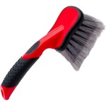 Brosse de lavage de voiture Mothers, brosse pour roues et garde-boue, nettoyant pour pneus à manche court pour les détails de voiture, 10 pouces, rouge/noir