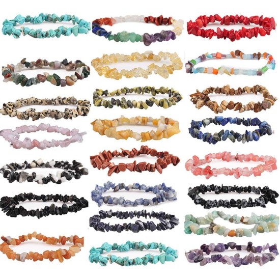 Perles de pierre naturelles multicolores de 5 à 8 mm, environ 400 pièces de pierres précieuses irrégulières, cristaux de guérison, pierres en vrac, trou de perle percé, bricolage pour la fabrication de bracelets, de bijoux, d'artisanat (5-8 mm, multicolor