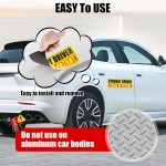 SINGARO Aimant de conducteur étudiant pour voiture – Veuillez être patient, 3 autocollants magnétiques réfléchissants pour novice, autocollant de nouveau conducteur, accessoires extérieurs de voiture amovibles