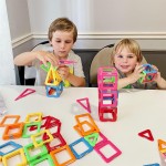 Coodoo Blocs magnétiques améliorés pour enfants en bas âge, jouets STEM robustes pour garçons et filles de 3 ans et plus, apprenant en jouant à des jeux pour les tout-petits, compatibles avec les blocs de construction des grandes marques – Kit de démarrag